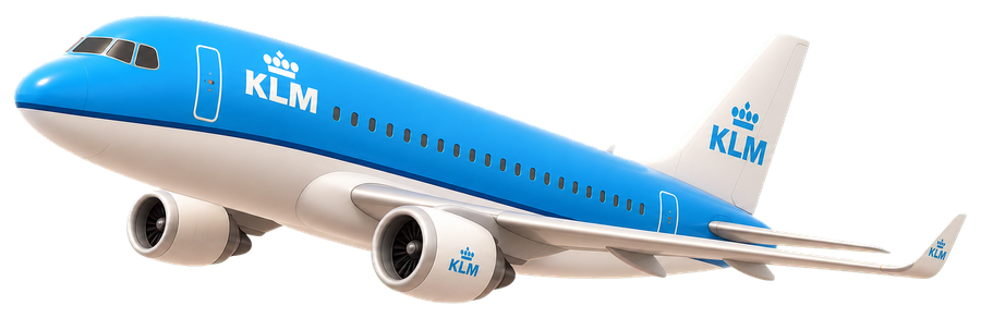 A KLM plane flying by
